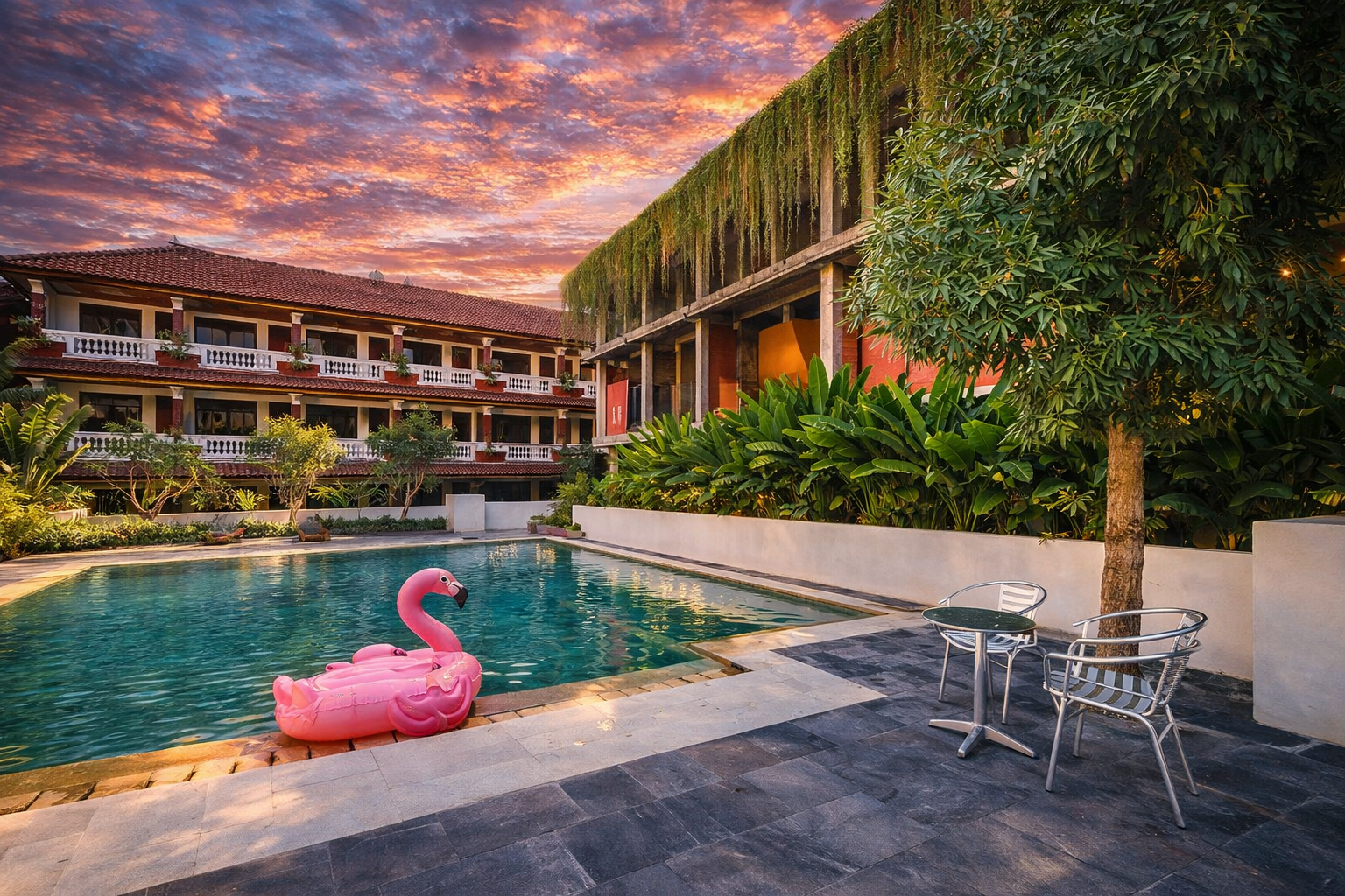 Nuansa tropis dengan pohon palem